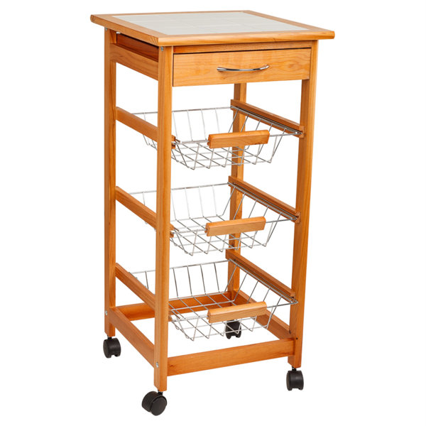 17 Stories Latoyer 37Cm Wide Rolling Kitchen Trolley Wayfair.co.uk